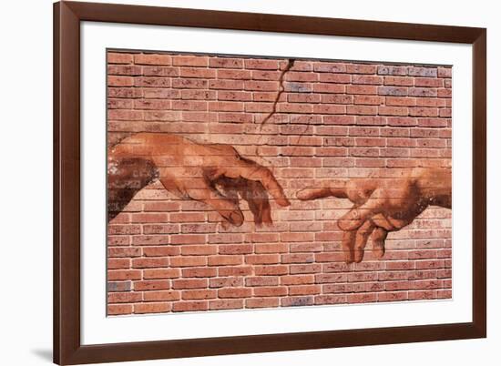 Creation of Adam Graffiti Plastic Sign-null-Framed Art Print