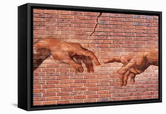 Creation of Adam Graffiti Plastic Sign-null-Framed Stretched Canvas