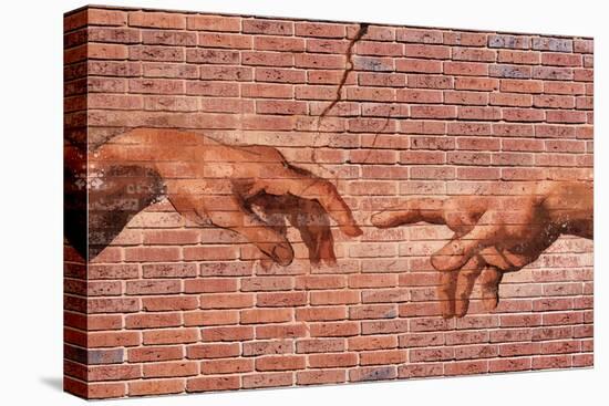 Creation of Adam Graffiti Plastic Sign-null-Stretched Canvas