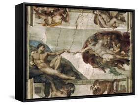 Creation of Adam-Michelangelo Buonarroti-Framed Stretched Canvas