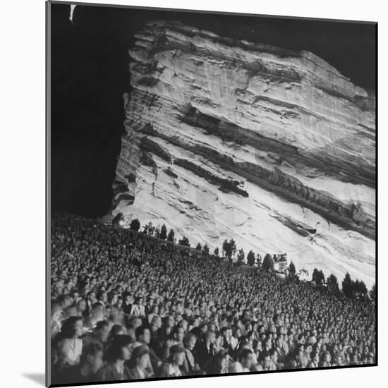Creation Rock Dwarfs Audience during Concert Directed by Igor Stravinsky at Red Rocks Amphitheater-John Florea-Mounted Photographic Print