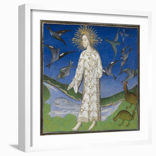 Creation Scene Showing the Fifth Day, With God Creating the Animals Of the Air and the Water-Guyart Des Moulins-Framed Giclee Print