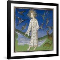 Creation Scene Showing the Fifth Day, With God Creating the Animals Of the Air and the Water-Guyart Des Moulins-Framed Giclee Print