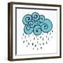 Creative Blue Cloud and Raindrops, Happy Monsoon Season Concept.-Allies Interactive-Framed Art Print