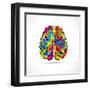 Creative Brain with Paint Strokes-graphicsdunia4you-Framed Art Print