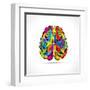 Creative Brain with Paint Strokes-graphicsdunia4you-Framed Art Print