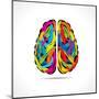 Creative Brain with Paint Strokes-graphicsdunia4you-Mounted Art Print