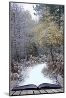 Creative Concept Idea of Winter Landscape Coming out of Pages in Magical Book-Veneratio-Mounted Photographic Print