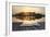 Creative Concept Image of Refelcted Lake Sunset Coming out of Pages in Magical Book-Veneratio-Framed Photographic Print