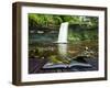 Creative Concept Image of Waterfall in Woods in Pages of Book-Veneratio-Framed Photographic Print