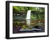 Creative Concept Image of Waterfall in Woods in Pages of Book-Veneratio-Framed Photographic Print