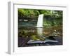 Creative Concept Image of Waterfall in Woods in Pages of Book-Veneratio-Framed Photographic Print
