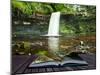 Creative Concept Image of Waterfall in Woods in Pages of Book-Veneratio-Mounted Photographic Print