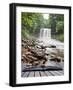 Creative Concept Image of Waterfall in Woods in Pages of Book-Veneratio-Framed Photographic Print