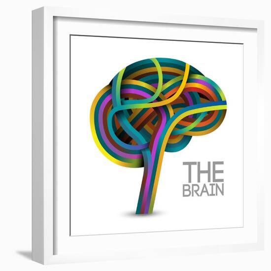 Creative Concept of the Human Brain-Cyborgwitch-Framed Art Print