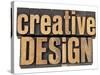 Creative Design - Creativity Concept - Isolated Text in Vintage Letterpress Wood Type-PixelsAway-Stretched Canvas