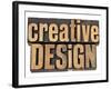 Creative Design - Creativity Concept - Isolated Text in Vintage Letterpress Wood Type-PixelsAway-Framed Art Print
