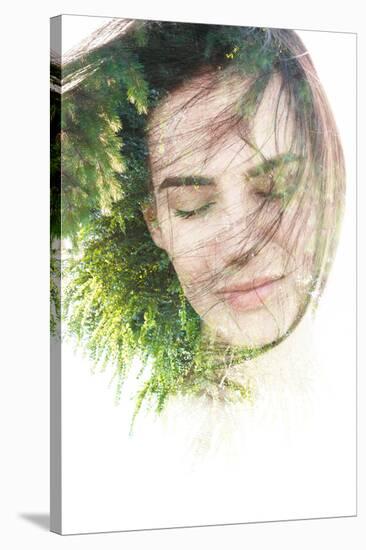 Creative Double Exposure Portrait of Woman Combined with Photograph of Nature-Victor Tongdee-Stretched Canvas