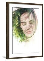 Creative Double Exposure Portrait of Woman Combined with Photograph of Nature-Victor Tongdee-Framed Photographic Print