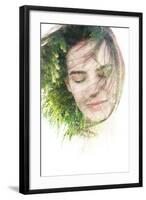 Creative Double Exposure Portrait of Woman Combined with Photograph of Nature-Victor Tongdee-Framed Photographic Print