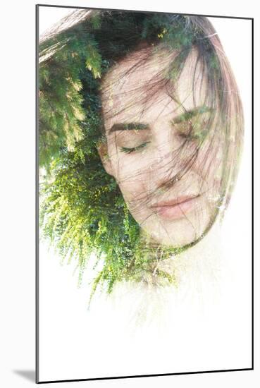 Creative Double Exposure Portrait of Woman Combined with Photograph of Nature-Victor Tongdee-Mounted Photographic Print