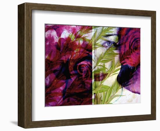 Creative Dyptich of a Portrait and a Rose-Alaya Gadeh-Framed Photographic Print