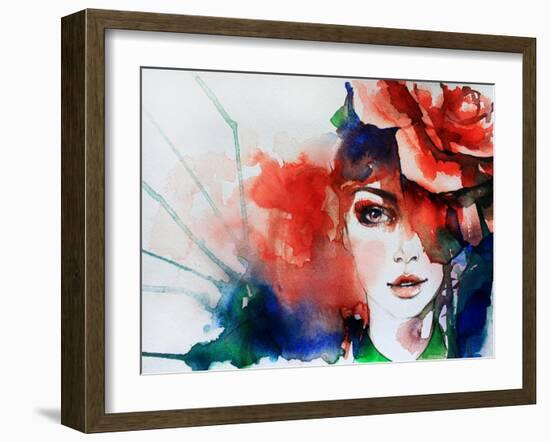 Creative Hand Painted Fashion Illustration-Anna Ismagilova-Framed Art Print