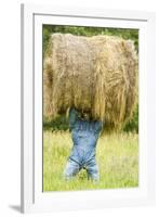 Creative Hay Bale Art Near Bottineau, North Dakota, USA-Chuck Haney-Framed Photographic Print