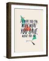 Creative Poster with Quote and Grunge Background-Vanzyst-Framed Art Print