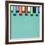 Creative Still Life of Multicolored Chalks Arranged in a Row Like Piano Keys-Fisher Photostudio-Framed Art Print