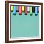 Creative Still Life of Multicolored Chalks Arranged in a Row Like Piano Keys-Fisher Photostudio-Framed Art Print