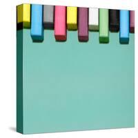 Creative Still Life of Multicolored Chalks Arranged in a Row Like Piano Keys-Fisher Photostudio-Stretched Canvas