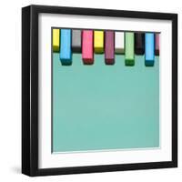 Creative Still Life of Multicolored Chalks Arranged in a Row Like Piano Keys-Fisher Photostudio-Framed Art Print