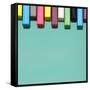 Creative Still Life of Multicolored Chalks Arranged in a Row Like Piano Keys-Fisher Photostudio-Framed Stretched Canvas