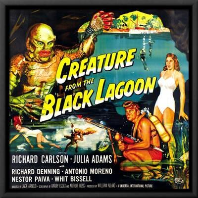 Creature From The Black Lagoon Movie Film Poster Classic Horror Halloween Poster
