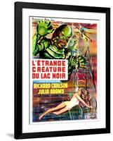 Creature from the Black Lagoon, (aka L'Etrange Creature Du Lac Noir), French Poster Art, 1954-null-Framed Art Print