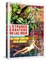 Creature from the Black Lagoon, (aka L'Etrange Creature Du Lac Noir), French Poster Art, 1954-null-Stretched Canvas