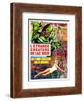 Creature from the Black Lagoon, (aka L'Etrange Creature Du Lac Noir), French Poster Art, 1954-null-Framed Art Print