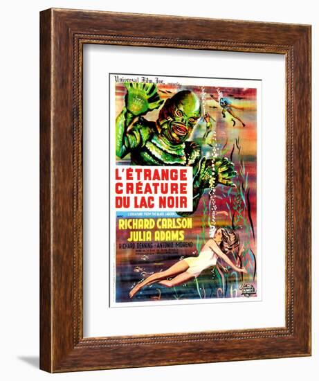 Creature from the Black Lagoon, (aka L'Etrange Creature Du Lac Noir), French Poster Art, 1954-null-Framed Art Print