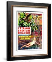 Creature from the Black Lagoon, (aka L'Etrange Creature Du Lac Noir), French Poster Art, 1954-null-Framed Art Print