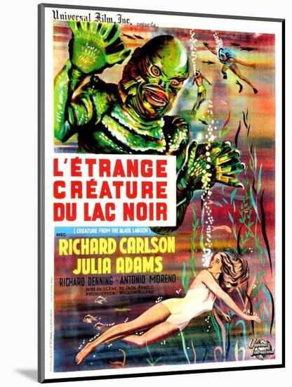 Creature from the Black Lagoon, (aka L'Etrange Creature Du Lac Noir), French Poster Art, 1954-null-Mounted Art Print