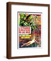 Creature from the Black Lagoon, (aka L'Etrange Creature Du Lac Noir), French Poster Art, 1954-null-Framed Art Print