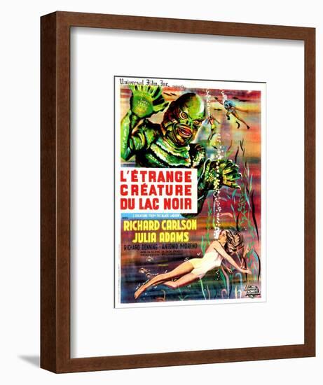 Creature from the Black Lagoon, (aka L'Etrange Creature Du Lac Noir), French Poster Art, 1954-null-Framed Art Print