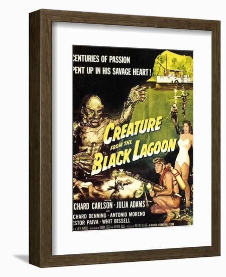 Creature from the Black Lagoon, Richard Carlson, Julie Adams, 1954-null-Framed Art Print