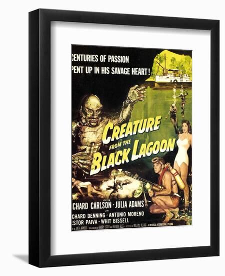 Creature from the Black Lagoon, Richard Carlson, Julie Adams, 1954-null-Framed Art Print