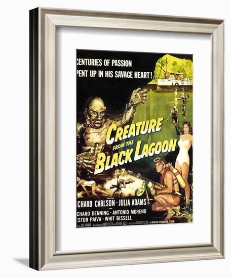 Creature from the Black Lagoon, Richard Carlson, Julie Adams, 1954-null-Framed Art Print