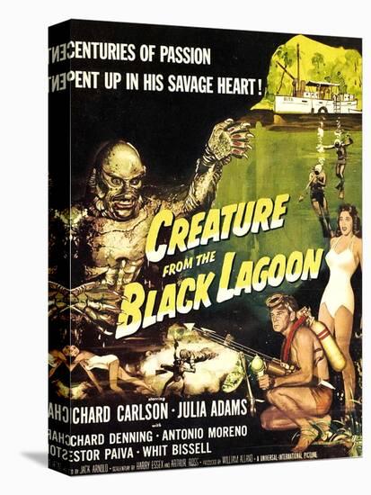 Creature from the Black Lagoon, Richard Carlson, Julie Adams, 1954-null-Stretched Canvas