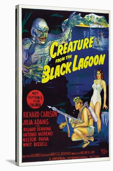 Creature from the Black Lagoon, Richard Carlson, Julie Adams, 1954-null-Stretched Canvas