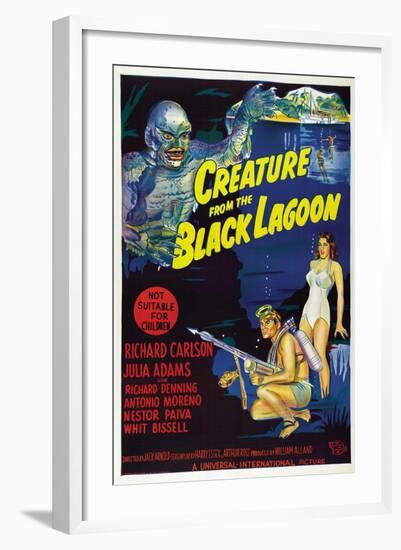 Creature from the Black Lagoon, Richard Carlson, Julie Adams, 1954-null-Framed Art Print