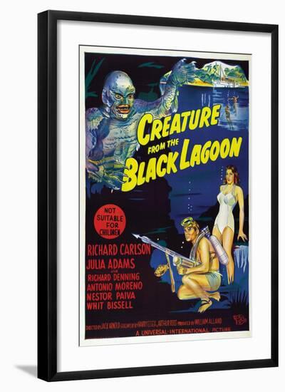 Creature from the Black Lagoon, Richard Carlson, Julie Adams, 1954-null-Framed Art Print